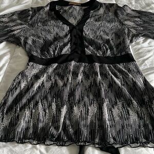 Notations Black and Silver Blouse